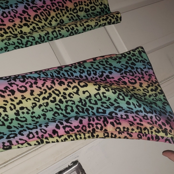 Shein Rainbow Cheetah Print Flared Pants - Picture 2 of 4